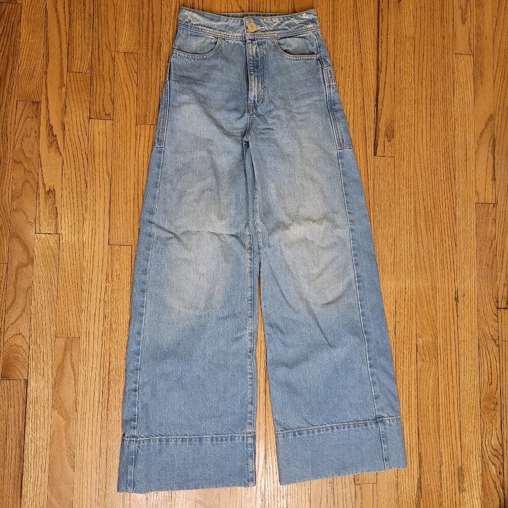 We The Free Wide Leg Jean Light Wash Size 25